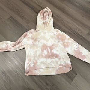 Abercrombie & Fitch Pink and Cream Tie-Dye Hoodie